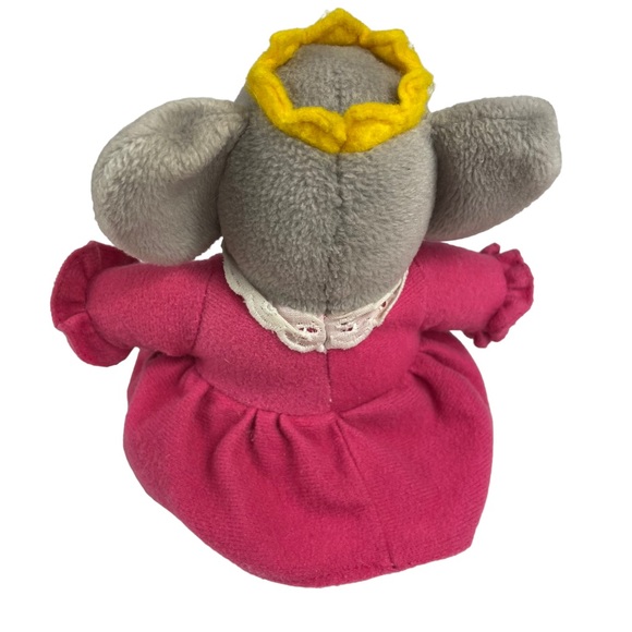 Vintage Gund Queen Celeste Babar Elephant Plush 1991 Cartoon Pink Dress Small 8” - Picture 5 of 12